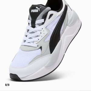 Puma White and Black Sneakers with Breathable Upper and Thick sole